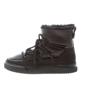 VOILE BLANCHE donna stivaletto Cortina in pelle e nabuk fodera montone NERO