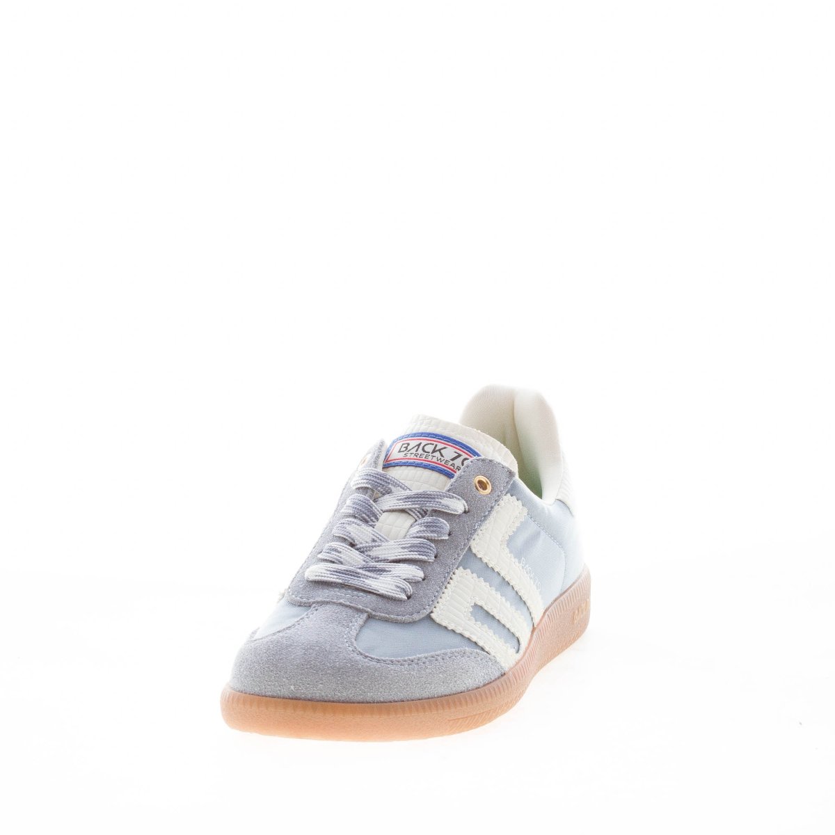 BACK 70 donna sneaker Ghost 16 in tessuto e camoscio CELESTE più bianco - immagine 3