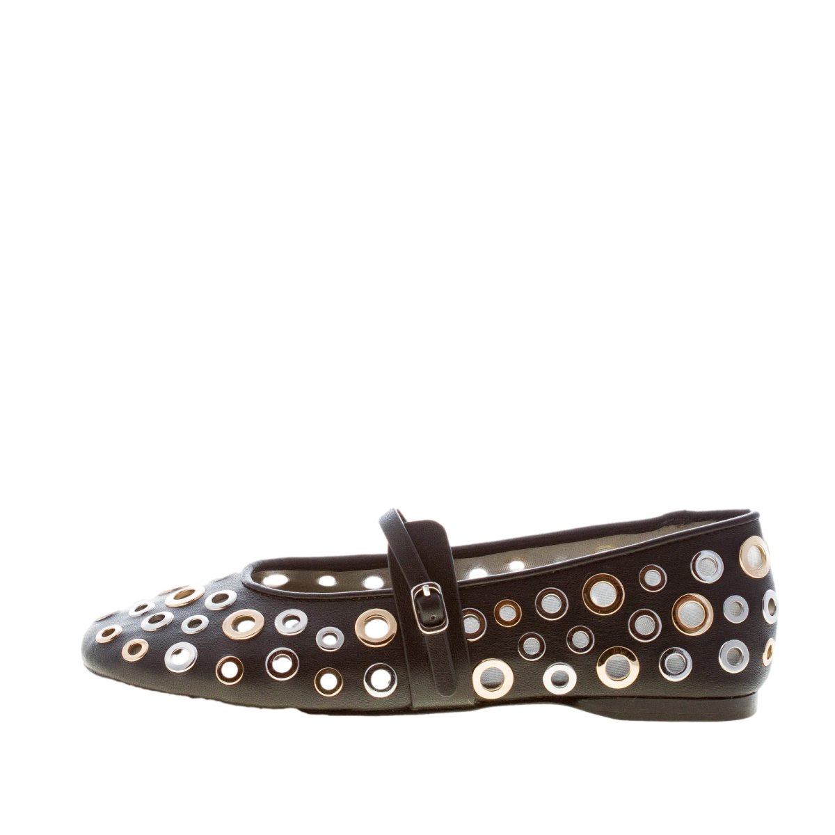 STEVE MADDEN donna ballerina Rejoice in similpelle NERO con anelli - immagine 2