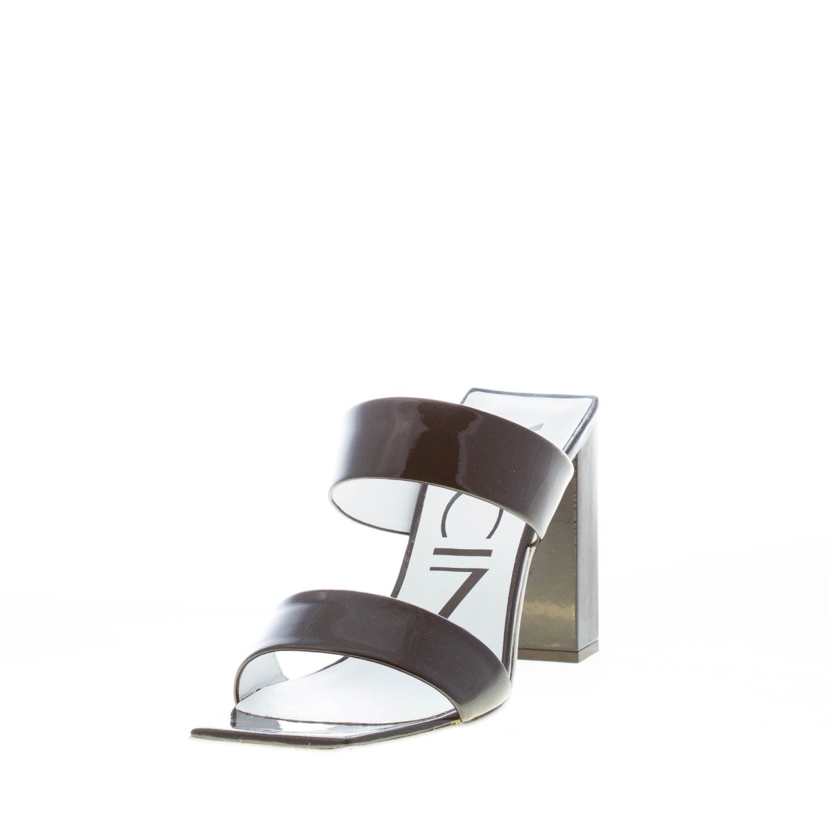 VICINI sandall mule in vernice NERO. Tacco 8,5 cm - immagine 3