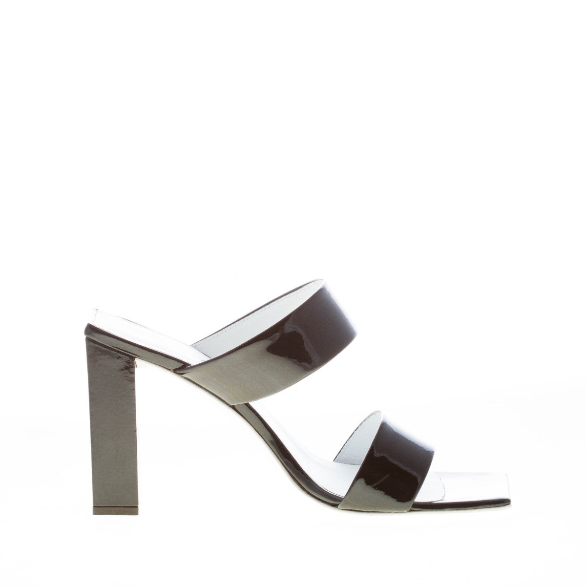 VICINI sandall mule in vernice NERO. Tacco 8,5 cm - immagine 5