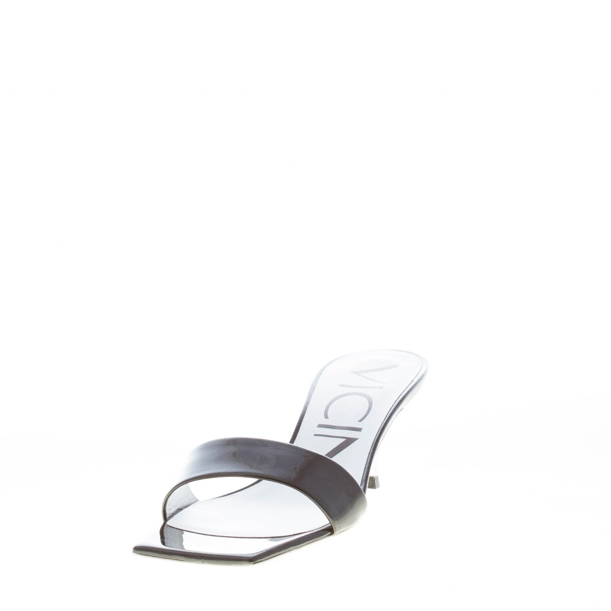 VICINI sandalo mule in vernice NERO con fascia. Tacco 5 cm - immagine 3
