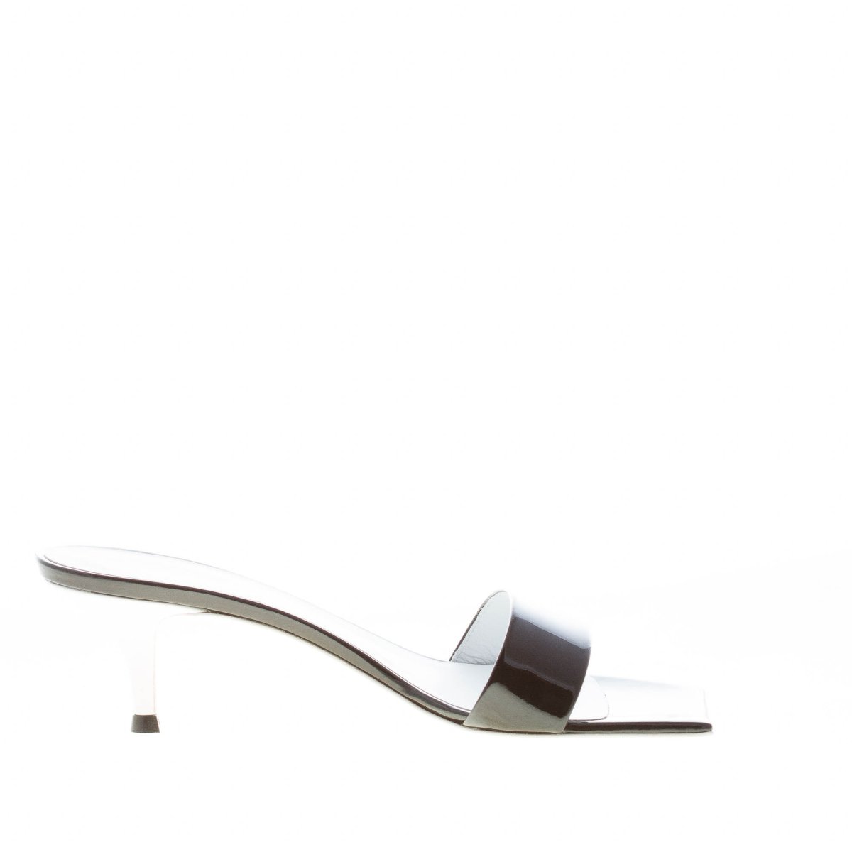 VICINI sandalo mule in vernice NERO con fascia. Tacco 5 cm - immagine 5