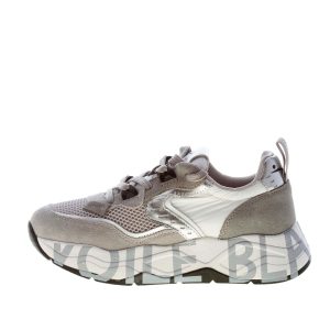 VOILE BLANCHE donna sneaker Club105 in camoscio e tessuto a rete GRIGIO
