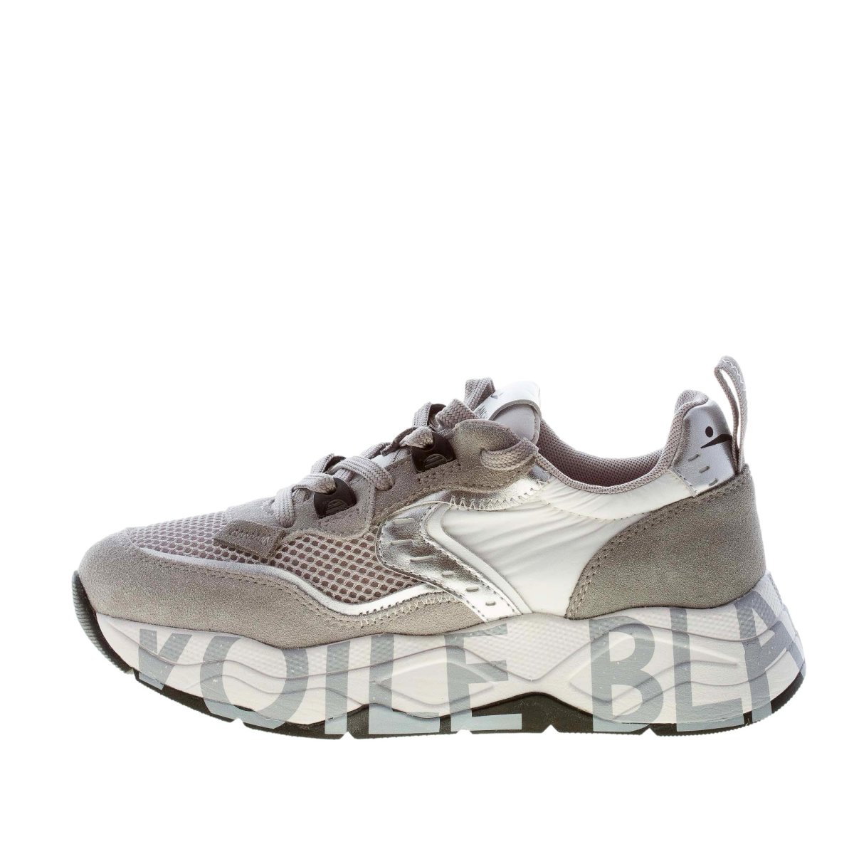 VOILE BLANCHE donna sneaker Club105 in camoscio e tessuto a rete GRIGIO - immagine 2