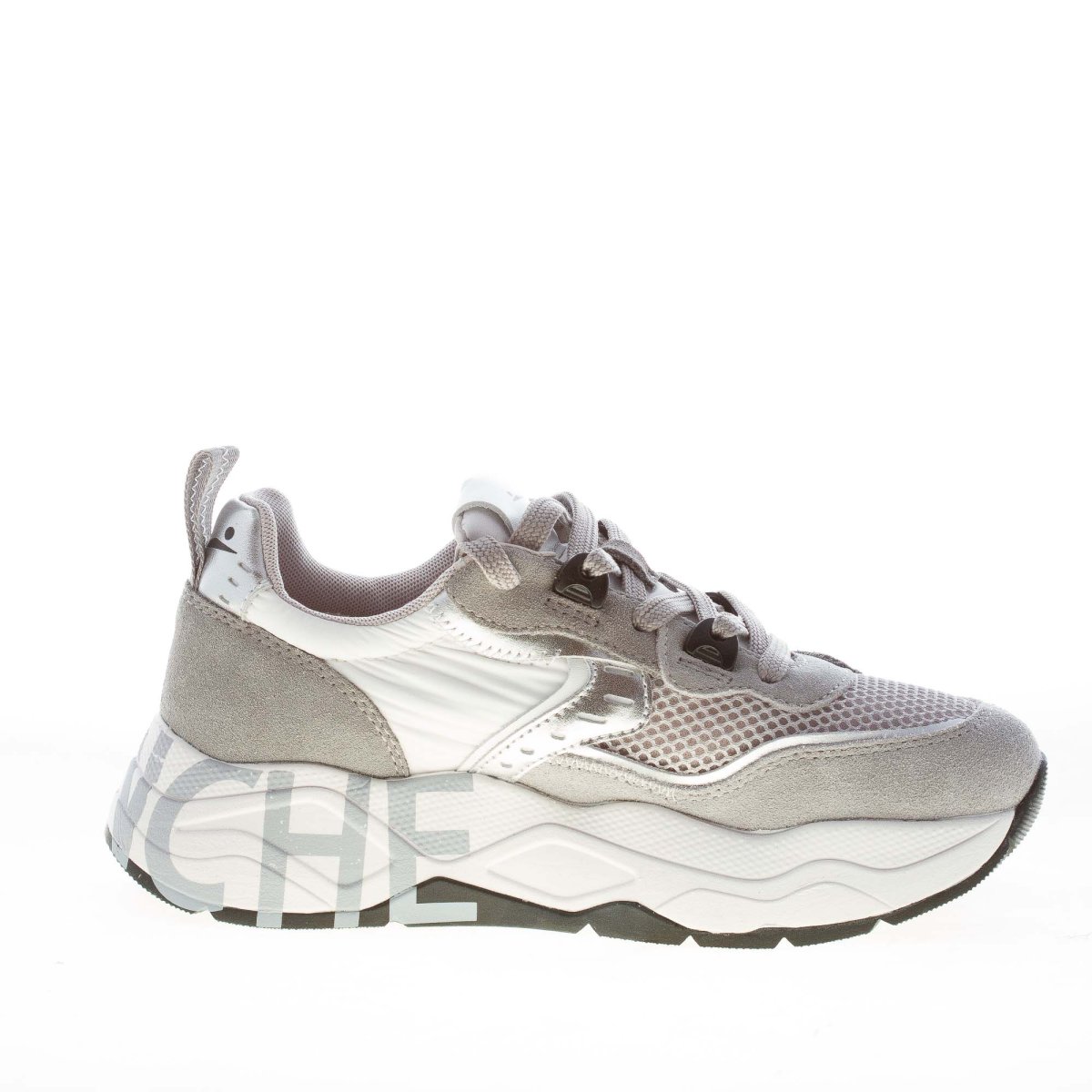 VOILE BLANCHE donna sneaker Club105 in camoscio e tessuto a rete GRIGIO - immagine 5