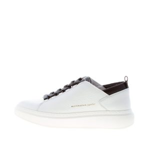 ALEXANDER SMITH uomo sneaker Wembley Deconstructed in pelle fiore BIANCO e NERO