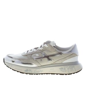 PREMIATA donna sneaker Lauryn 7482 in pelle metallizzata e tessuto ARGENTO