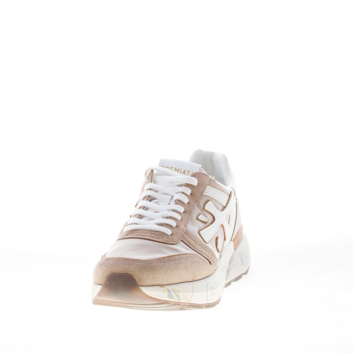 PREMIATA uomo sneaker Mick 7213 in camoscio e tessuto BEIGE e bianco - immagine 3