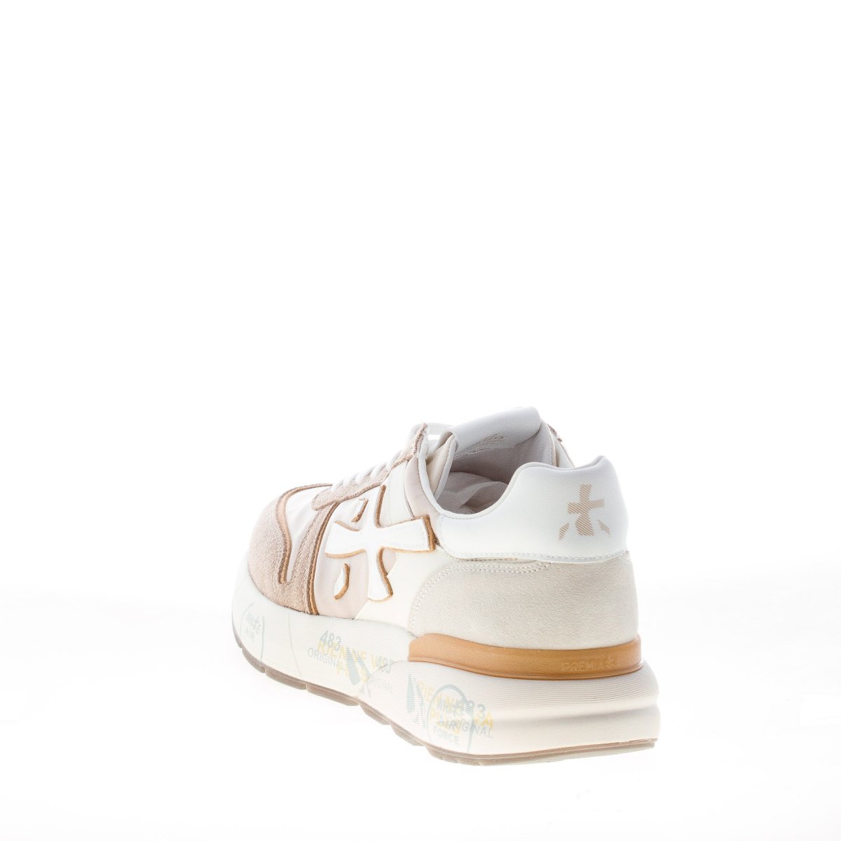 PREMIATA uomo sneaker Mick 7213 in camoscio e tessuto BEIGE e bianco - immagine 4
