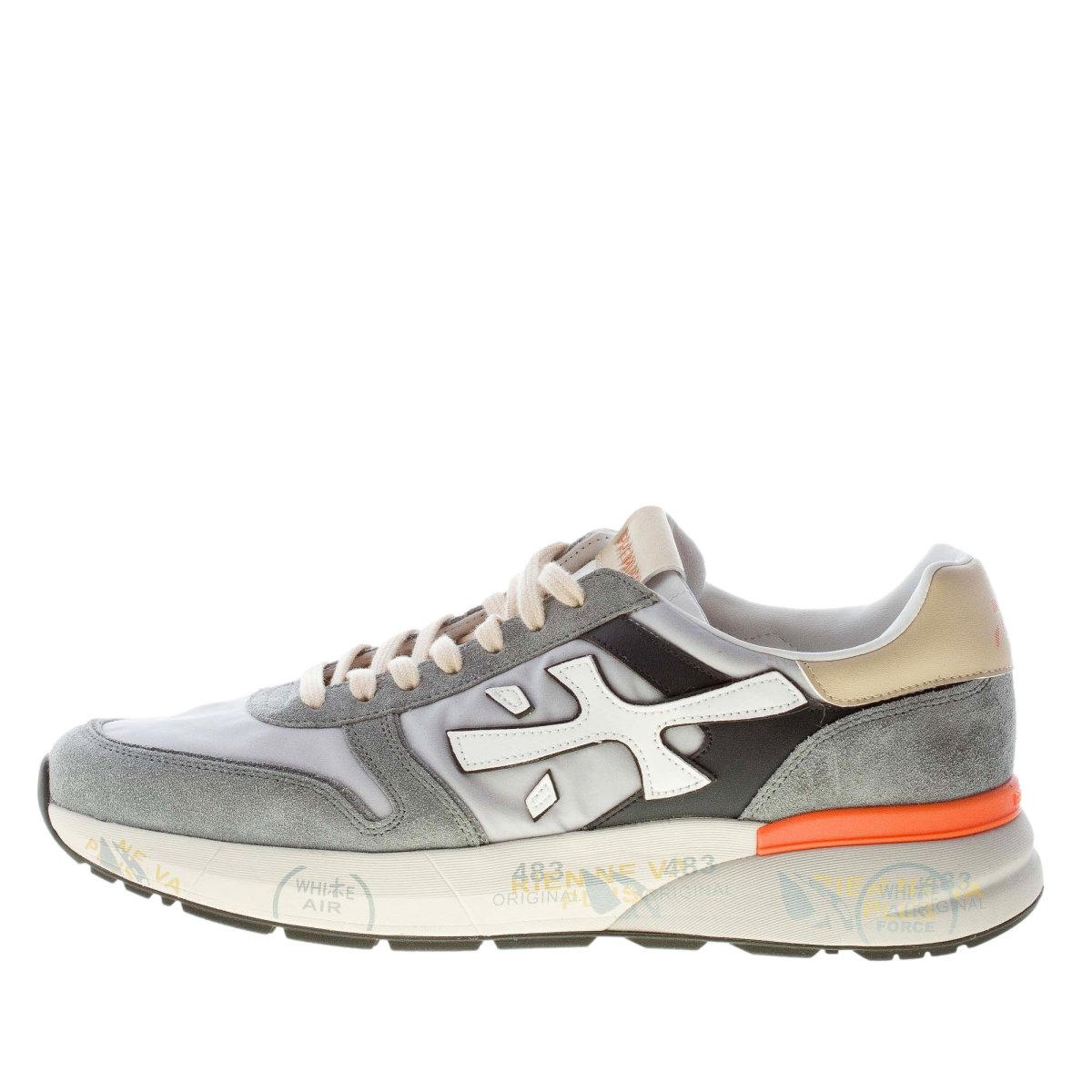 PREMIATA uomo sneaker Mick 7245 in camoscio e tessuto GRIGIO e bianco - immagine 2