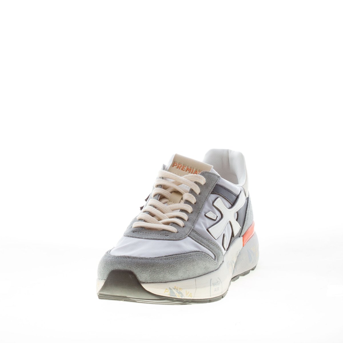 PREMIATA uomo sneaker Mick 7245 in camoscio e tessuto GRIGIO e bianco - immagine 3