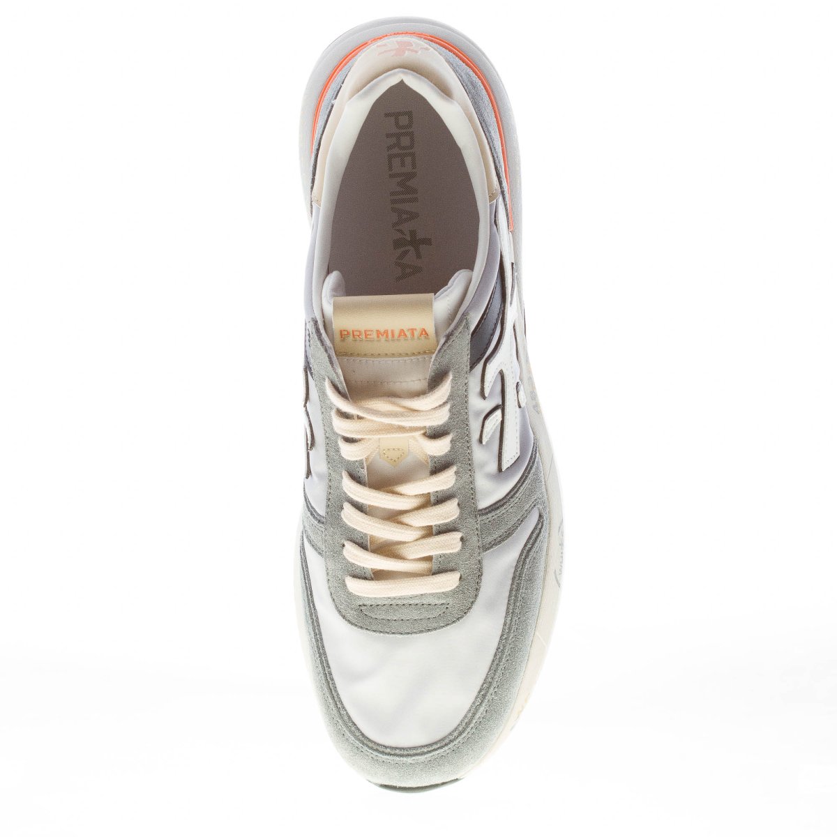 PREMIATA uomo sneaker Mick 7245 in camoscio e tessuto GRIGIO e bianco - immagine 6