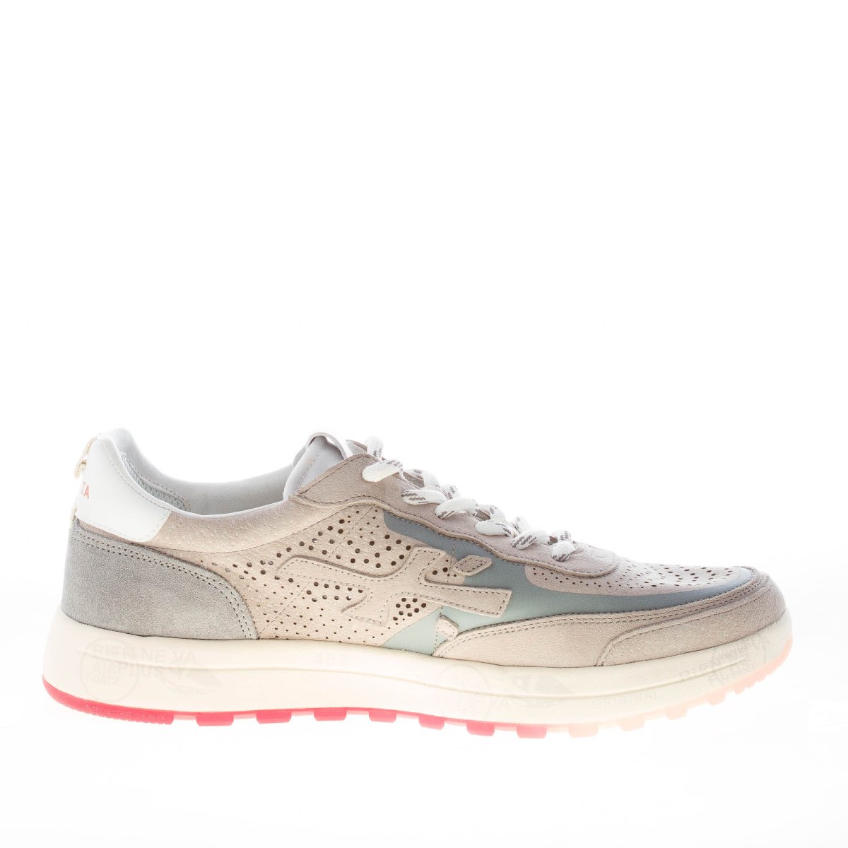 PREMIATA uomo sneaker Nous 7223 in camoscio forato e tessuto tecnico GRIGIO - immagine 5