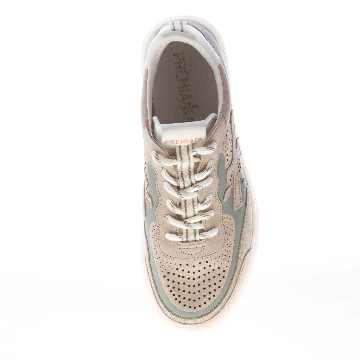 PREMIATA uomo sneaker Nous 7223 in camoscio forato e tessuto tecnico GRIGIO - immagine 6