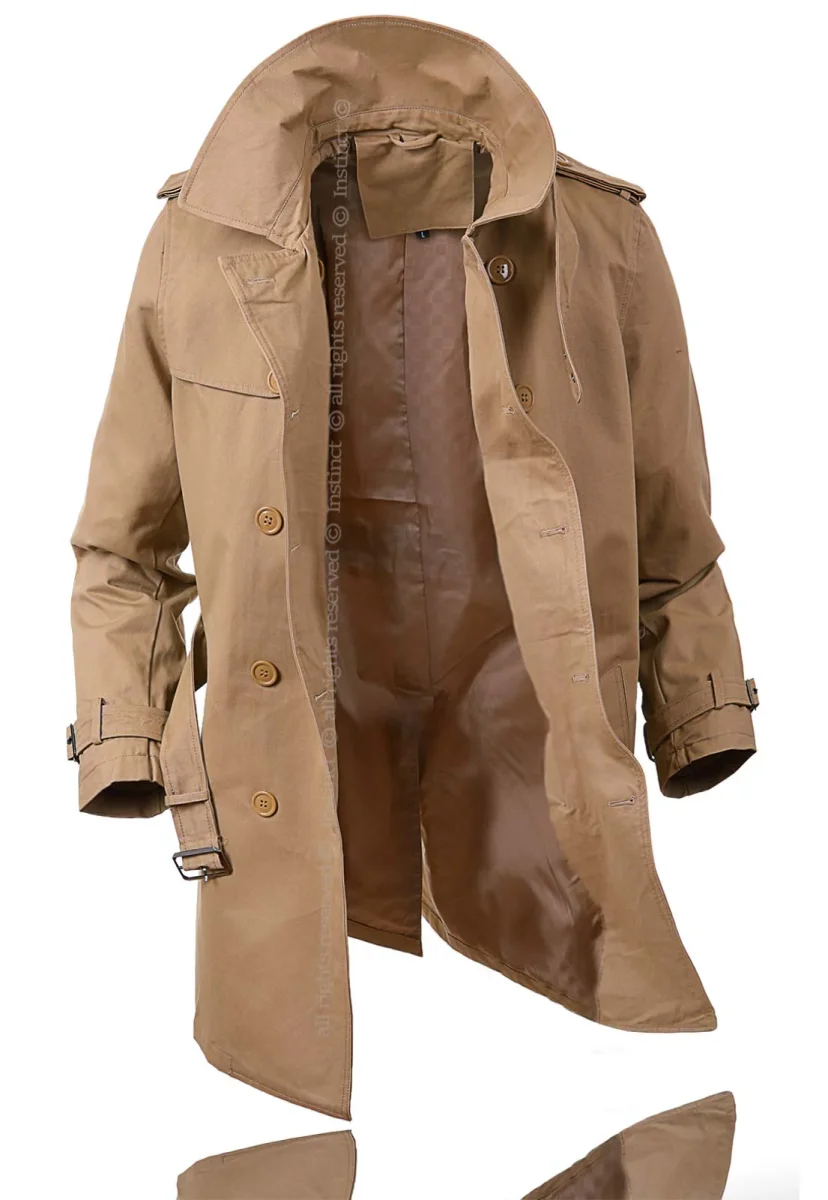 Trench Uomo Impermeabile Capotto Elegante Lungo Soprabito Giacca D'affari Cotone - immagine 5
