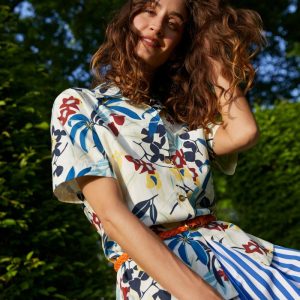 Camicia Ava a fiori tropicali in cotone