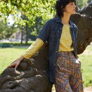 Sahariana Natalie in cotone blu leggero