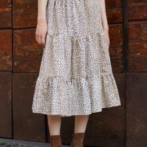 Gonna Martina in mussola di cotone animalier