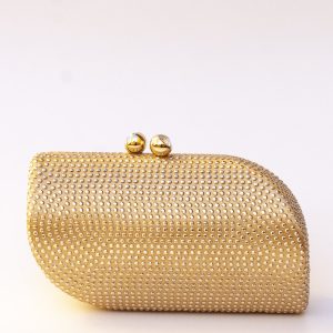 Clutch con strass in oro