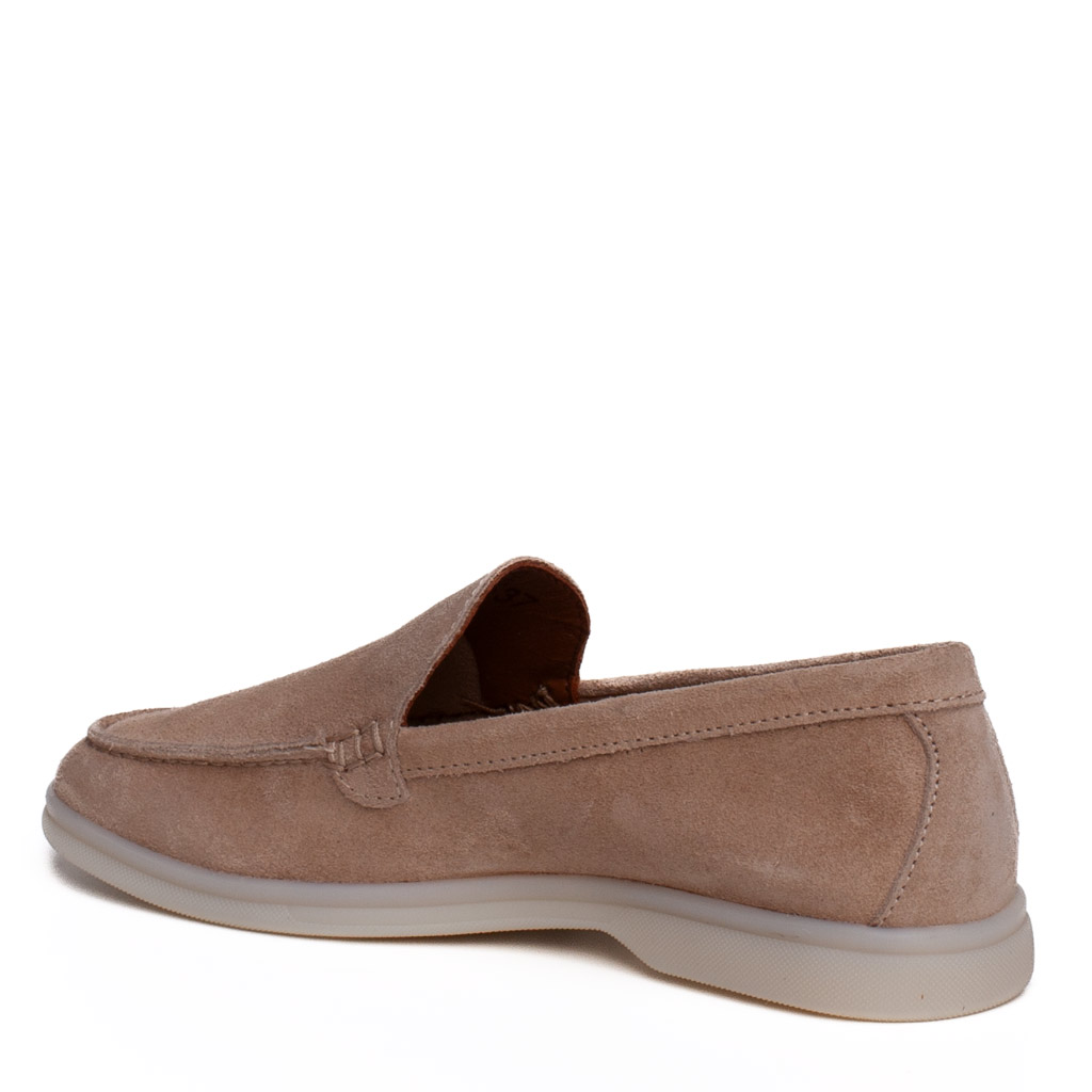 Mocassino in camoscio beige - immagine 4