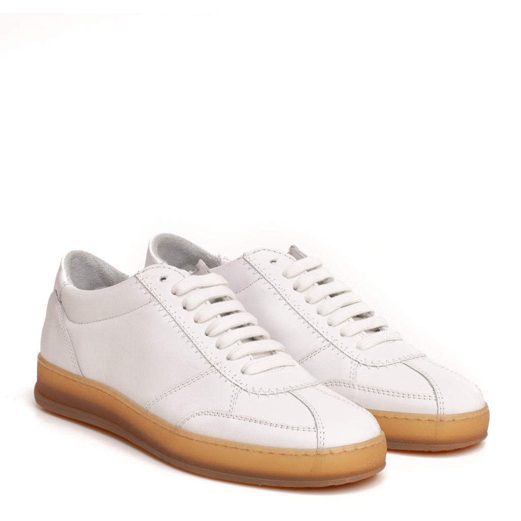 Sneaker pelle bianca - immagine 2