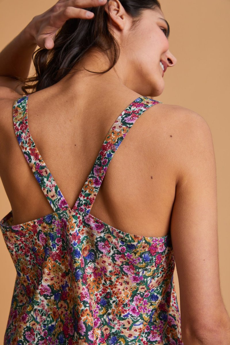 Top Babi in lino a fiori multicolor - immagine 5