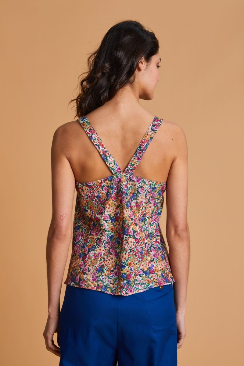 Top Babi in lino a fiori multicolor - immagine 4