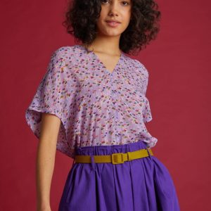 Top Marilù lilla a fiorellini