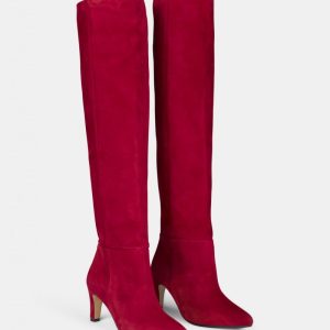 Stivali in camoscio rosso