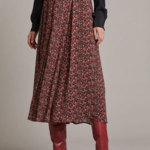 Gonna Greta in garza di lana a fiorellini