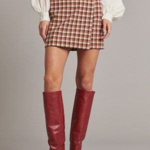 Gonna Minnie a quadretti verdi, arancio e rosa