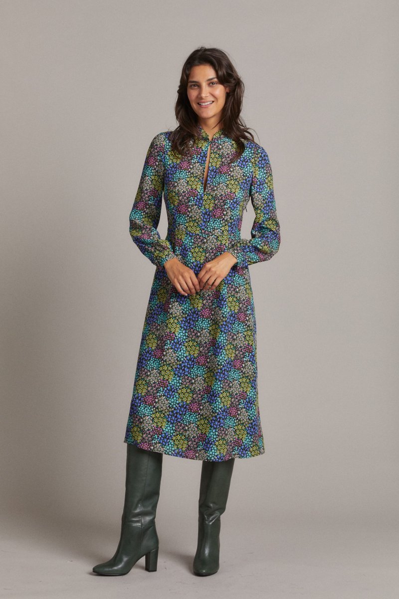 Abito Ari in seta a fiori multicolor - immagine 2