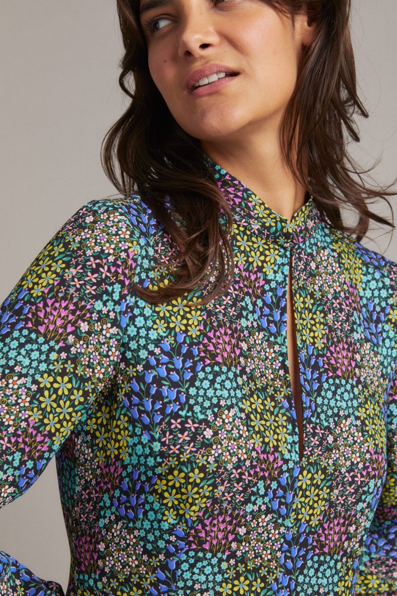 Abito Ari in seta a fiori multicolor - immagine 4