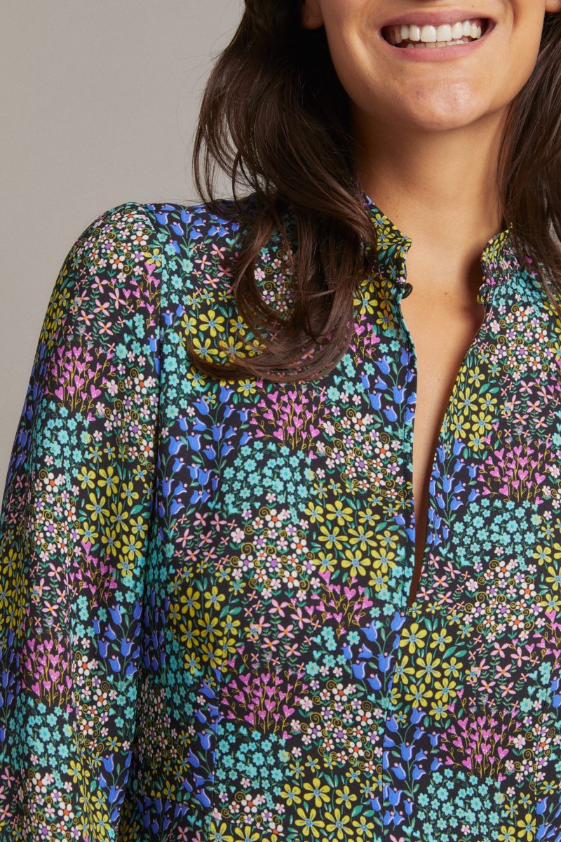 Abito Ari in seta a fiori multicolor - immagine 3