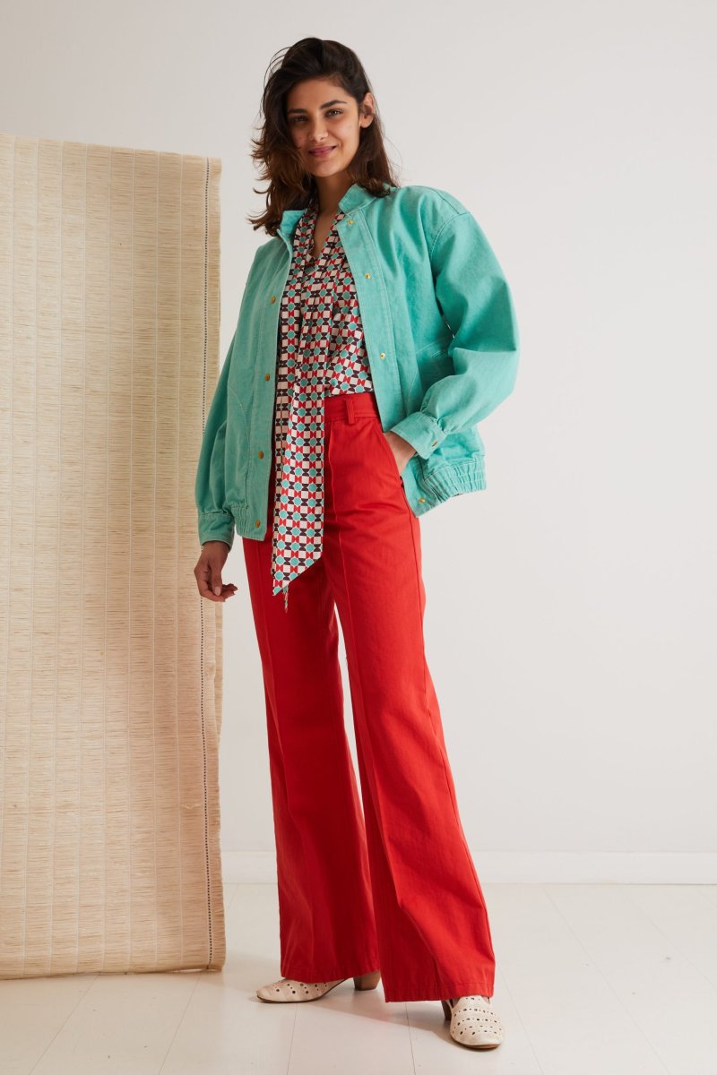 Giubbotto Mila in canvas verde acqua - immagine 3