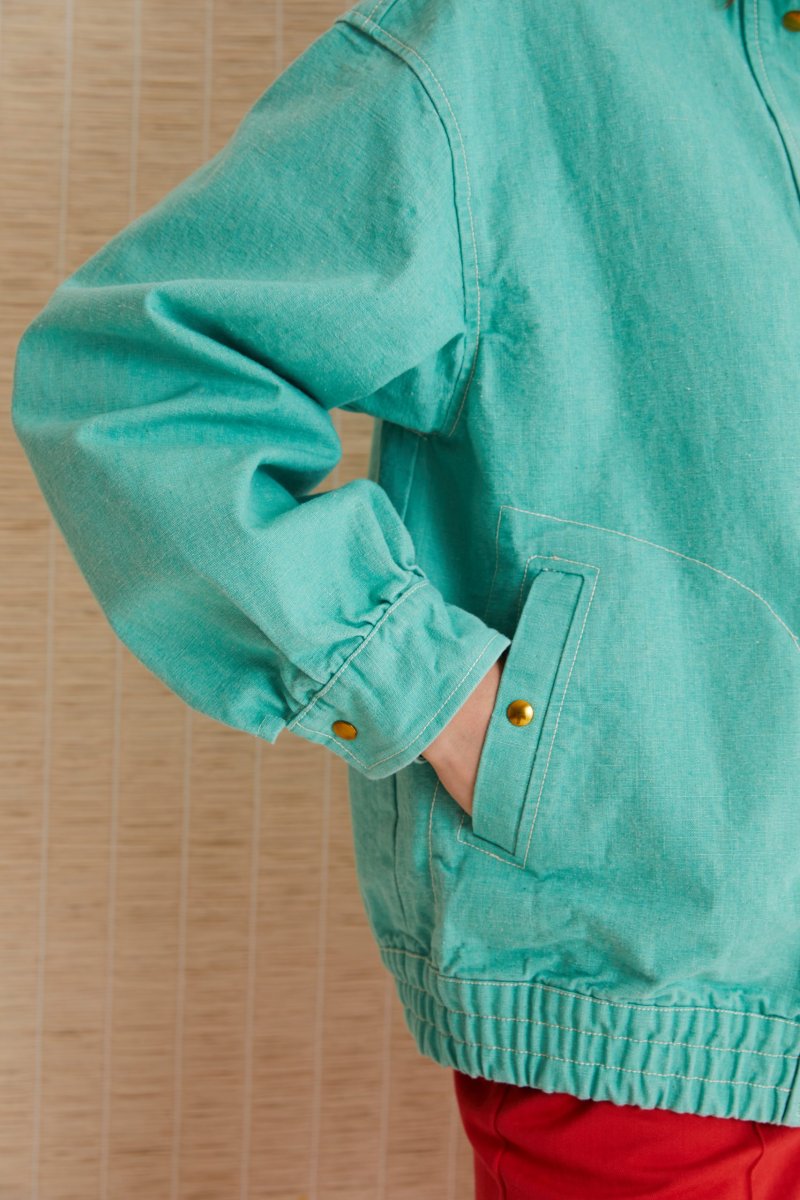 Giubbotto Mila in canvas verde acqua - immagine 5