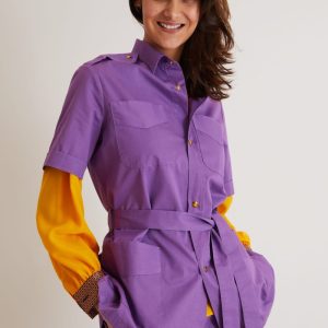 Sahariana Natalie in cotone viola