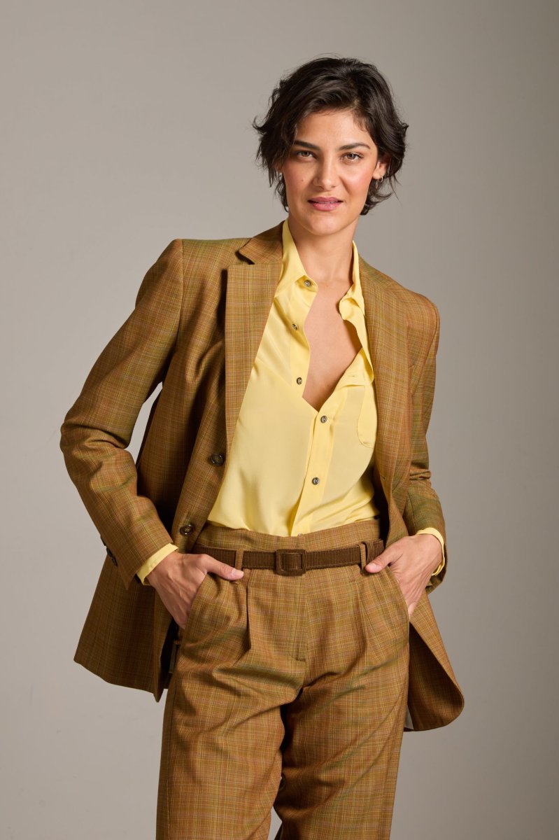 Blazer Max in lana leggera senape cangiante verde - immagine 7