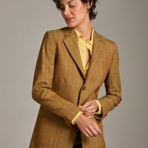 Blazer Max in lana leggera senape cangiante verde