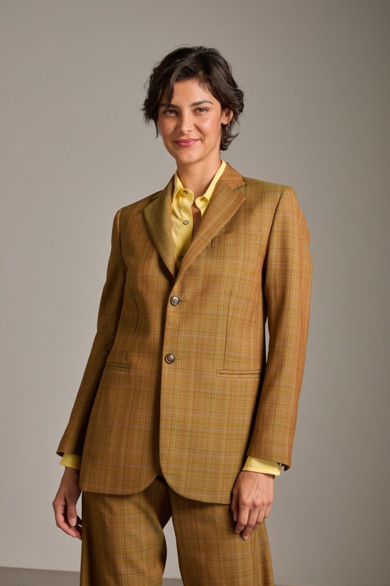 Blazer Max in lana leggera senape cangiante verde - immagine 4