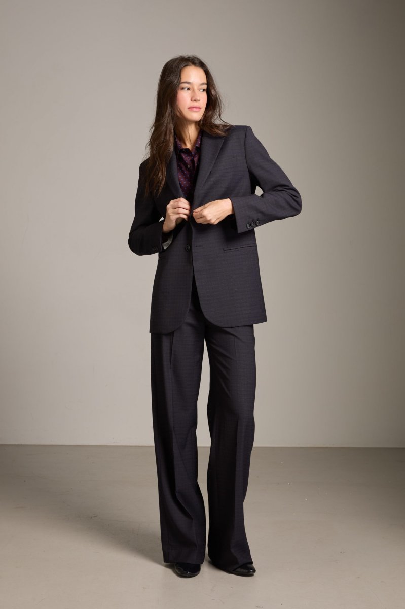 Blazer Max in fresco lana blu e nero - immagine 3