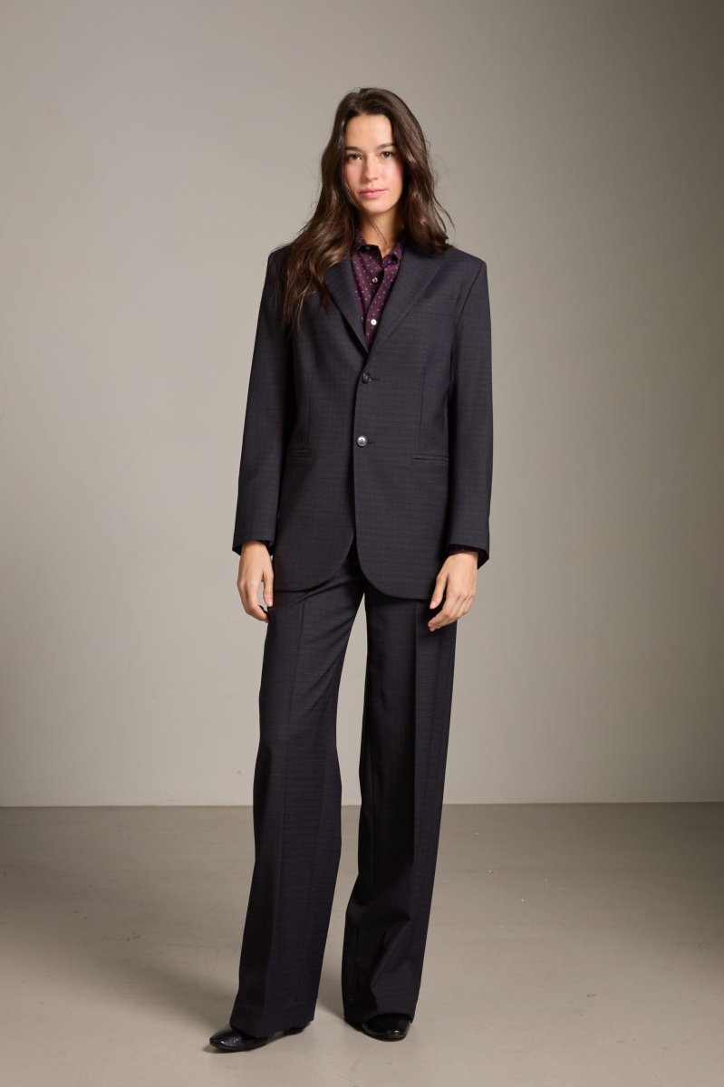 Blazer Max in fresco lana blu e nero - immagine 6