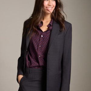 Blazer Max in fresco lana blu e nero