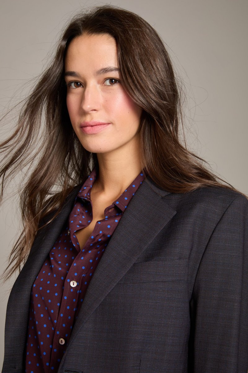 Blazer Max in fresco lana blu e nero - immagine 5