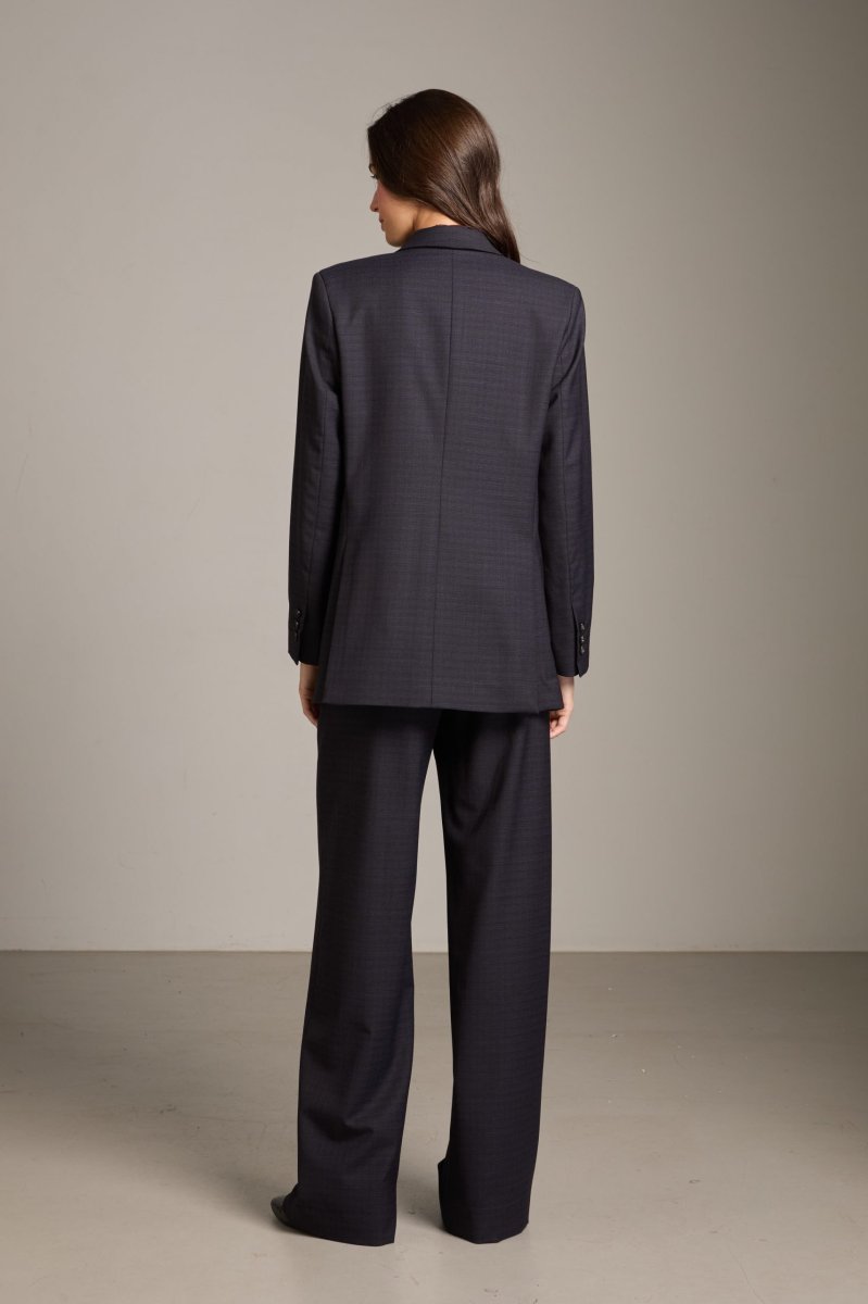 Blazer Max in fresco lana blu e nero - immagine 7