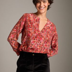 Camicia India in seta con stampa pitonata