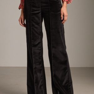 Pantaloni Alina in velluto nero