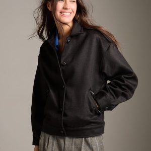 Giubbino Mina in lana e cachemire nero