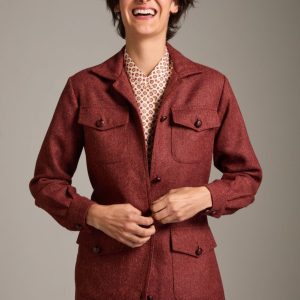 Sahariana Daria in lana spigata mattone